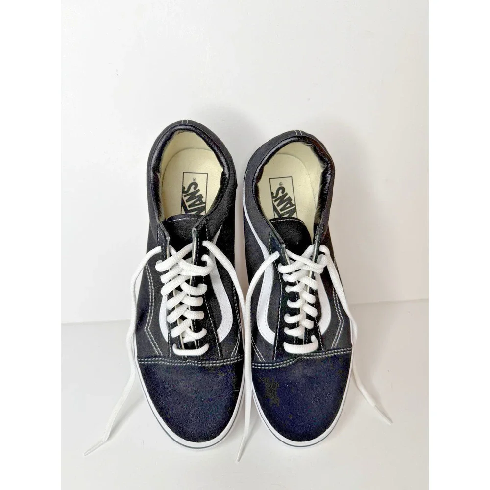 VANS Old Skool Back White Low Top Sneakers Men's 10.5 Classic Skate Shoes NWOB
